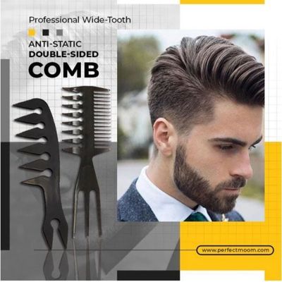 Professional Wide-Tooth Anti-Static Double-Sided Comb (2 Styles/Pack)